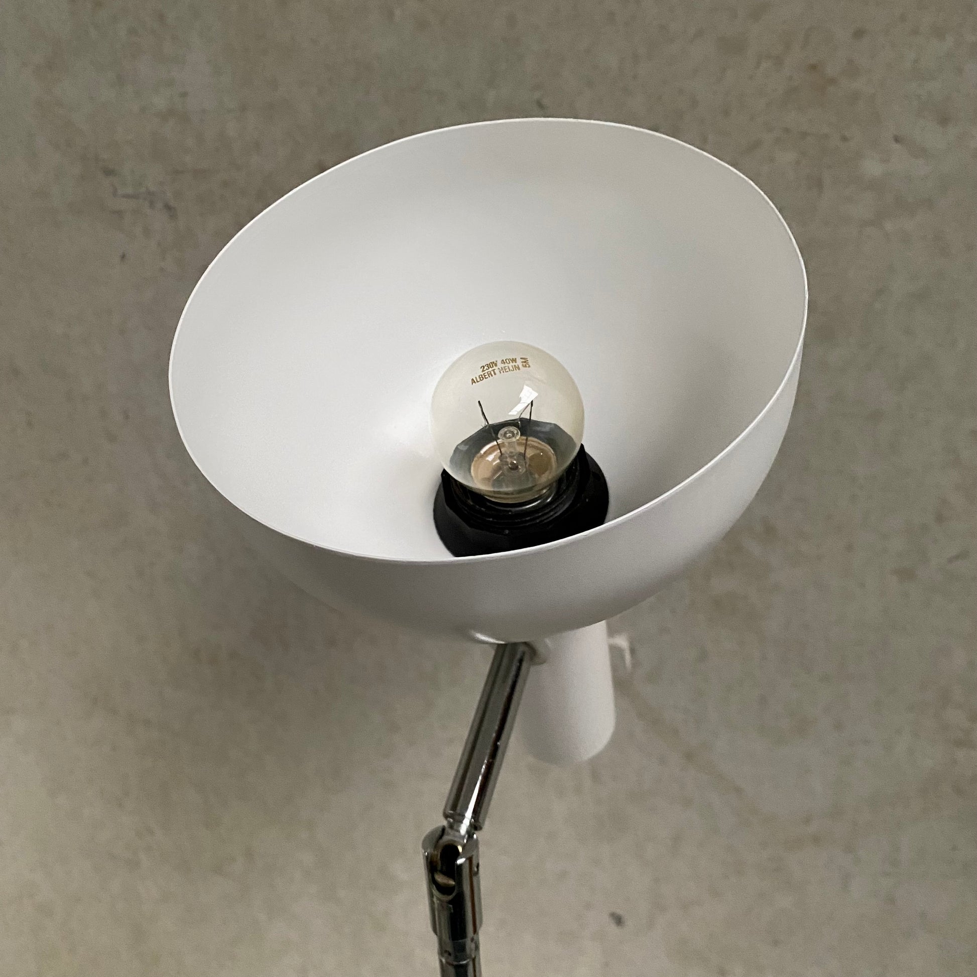 ADJUSTABLE 'BALL IN SOCKET' FLOOR LAMP BY H. BUSQUET FOR HALA ZEIST, 1960S