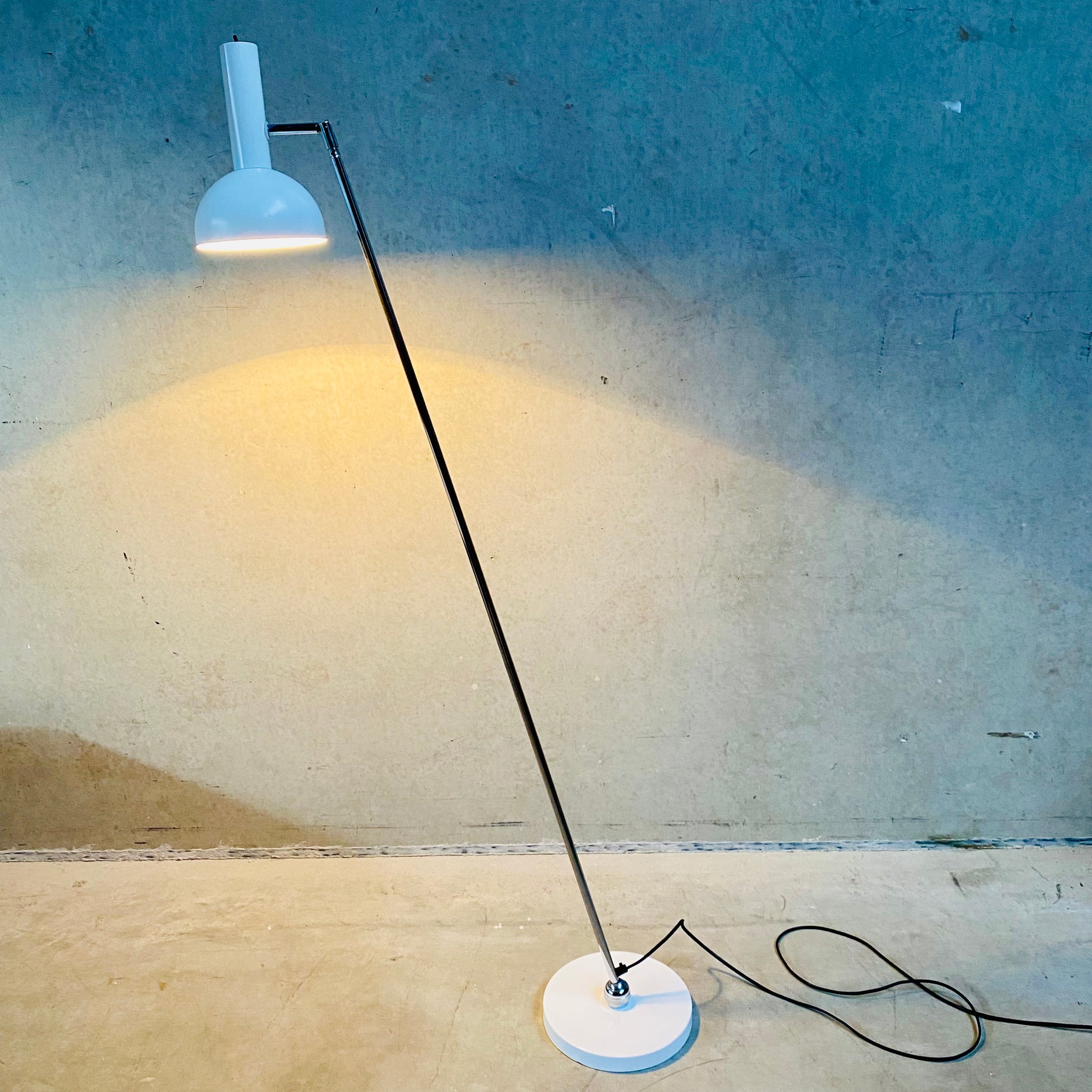ADJUSTABLE 'BALL IN SOCKET' FLOOR LAMP BY H. BUSQUET FOR HALA ZEIST, 1960S