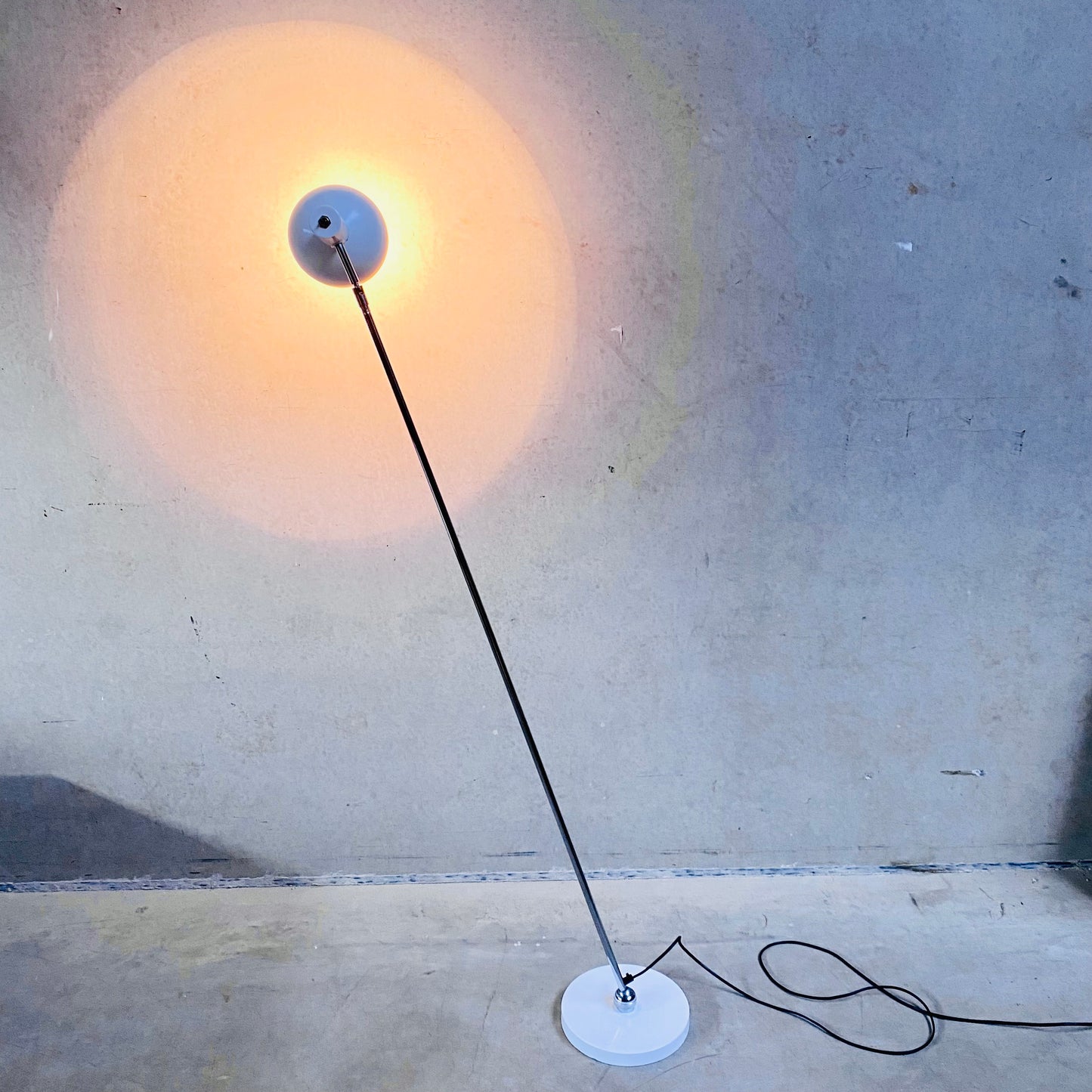 ADJUSTABLE 'BALL IN SOCKET' FLOOR LAMP BY H. BUSQUET FOR HALA ZEIST, 1960S