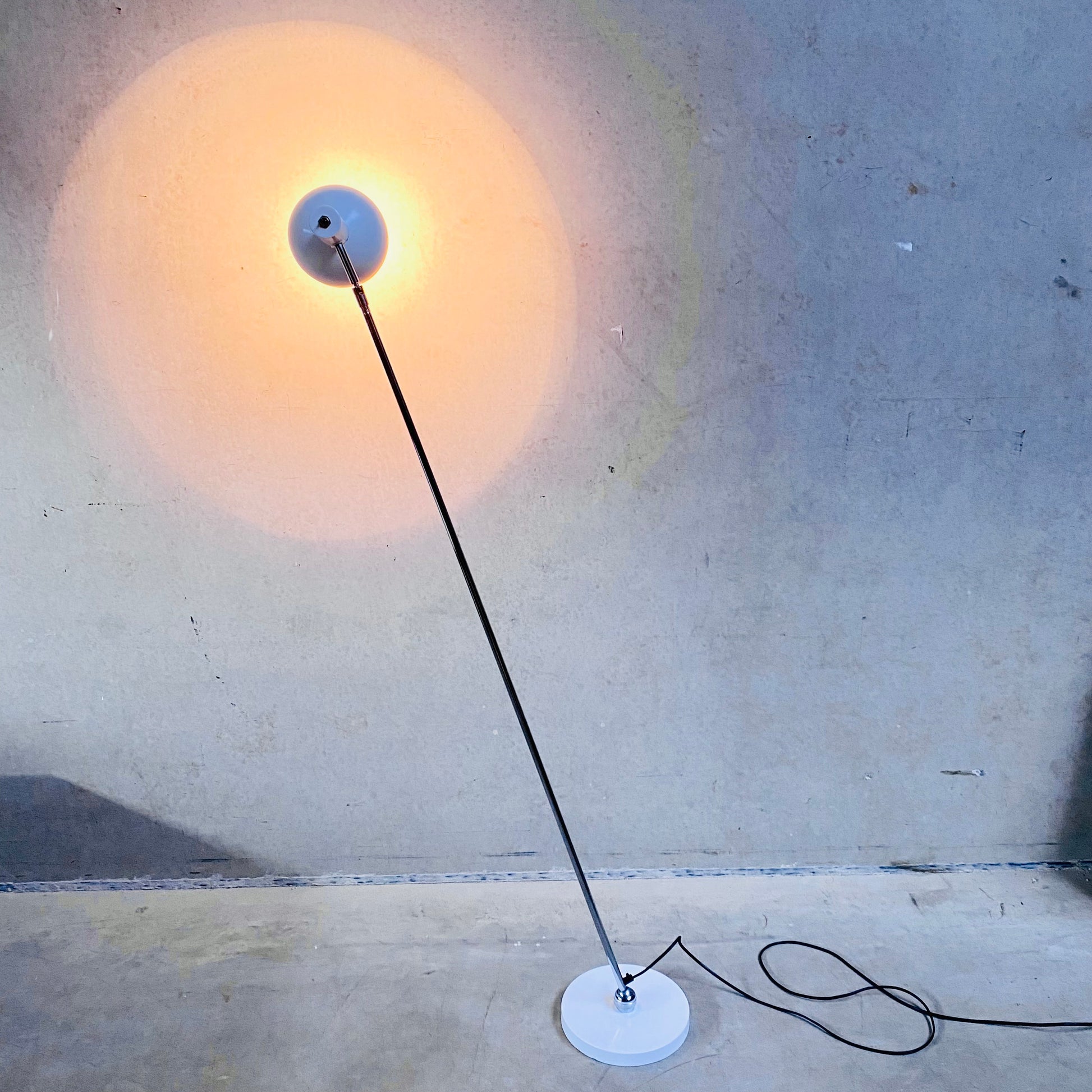 ADJUSTABLE 'BALL IN SOCKET' FLOOR LAMP BY H. BUSQUET FOR HALA ZEIST, 1960S