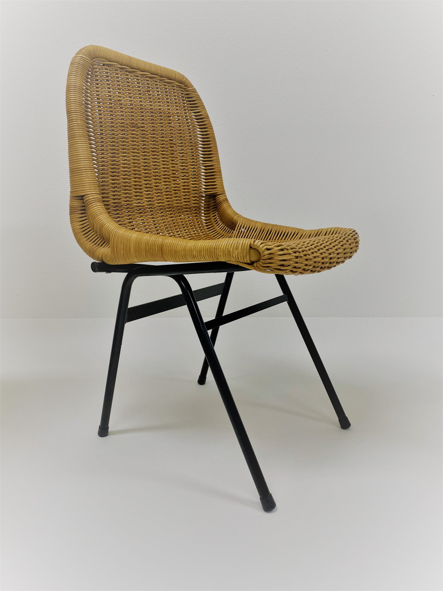 Set aus 4 Rattan-Esszimmerstühlen von Dirk Van Sliedregt für Rohé Noordwolde, Niederlande 1960