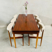 Load image into Gallery viewer, MID CENTURY DANISH DESIGN EXTENDABLE DINING SET WITH 6 CHAIRS, DENMARK 1960S
