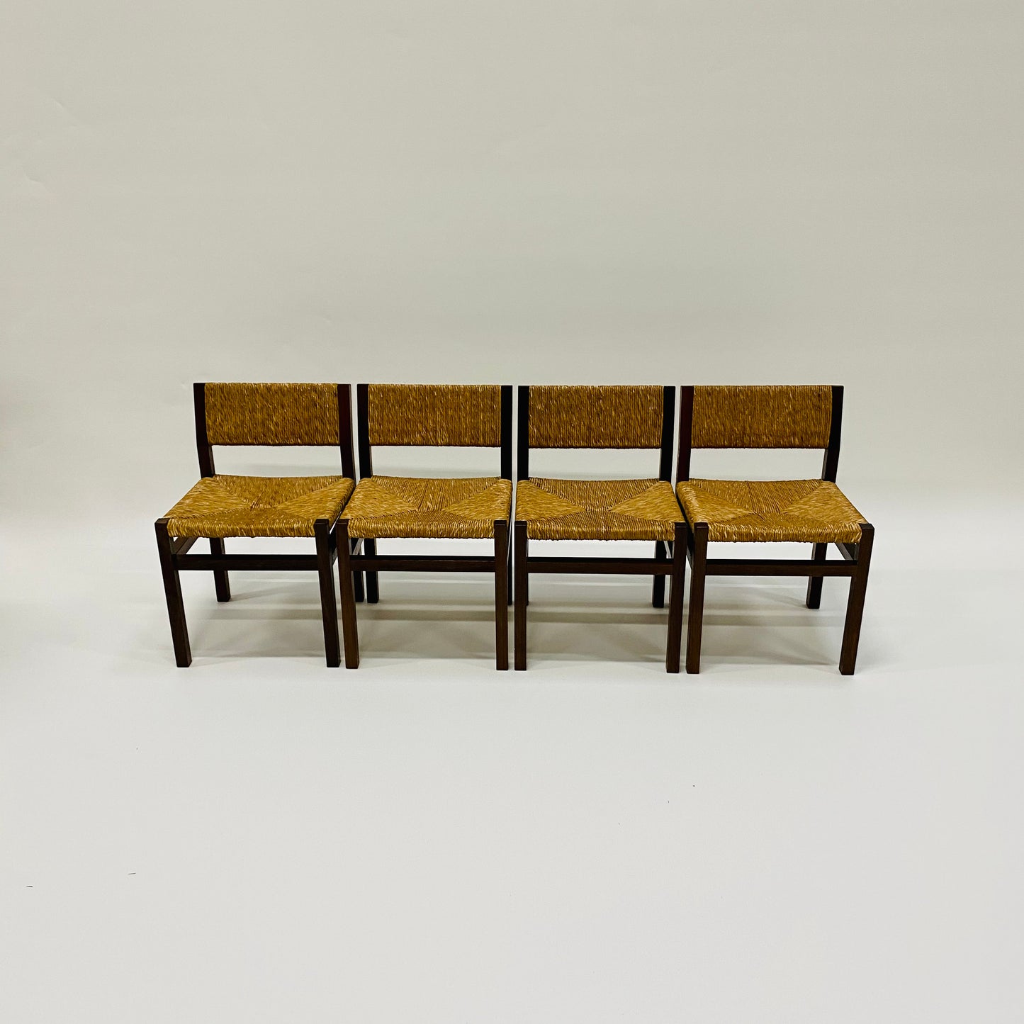 'SE82' WENGÉ & WICKER DINING CHAIRS BY MARTIN VISSER & WALTER ANTONIS FOR 'T SPECTRUM, NETHERLANDS 1960S www.foundicons.nl