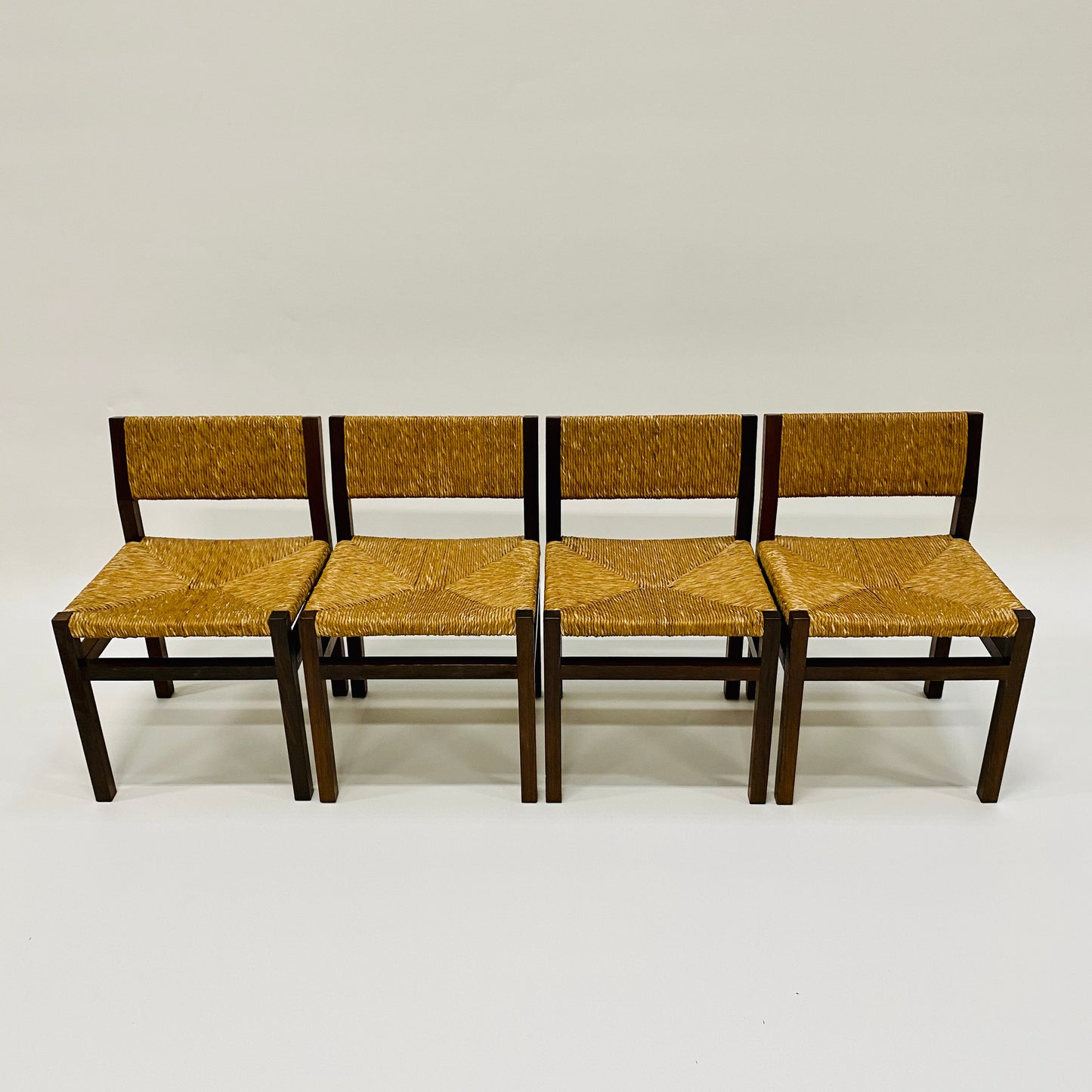 'SE82' WENGÉ & WICKER DINING CHAIRS BY MARTIN VISSER & WALTER ANTONIS FOR 'T SPECTRUM, NETHERLANDS 1960S www.foundicons.nl