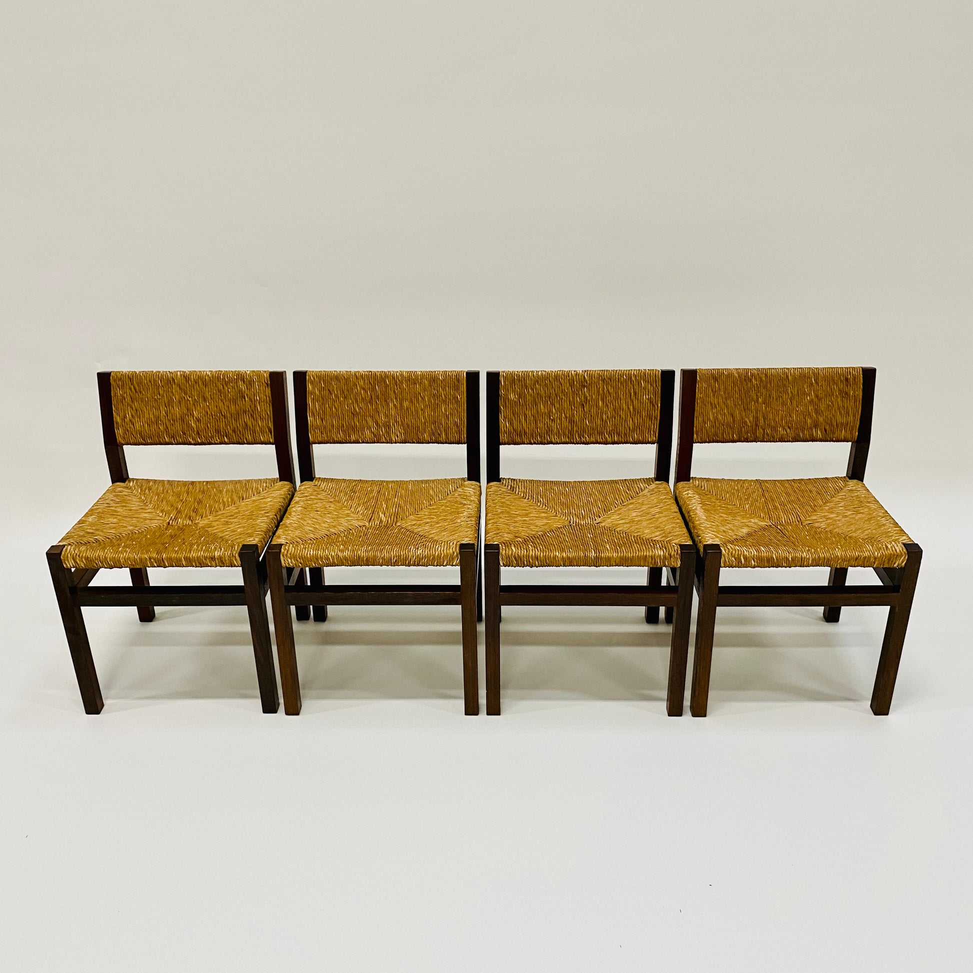 'SE82' WENGÉ & WICKER DINING CHAIRS BY MARTIN VISSER & WALTER ANTONIS FOR 'T SPECTRUM, NETHERLANDS 1960S www.foundicons.nl