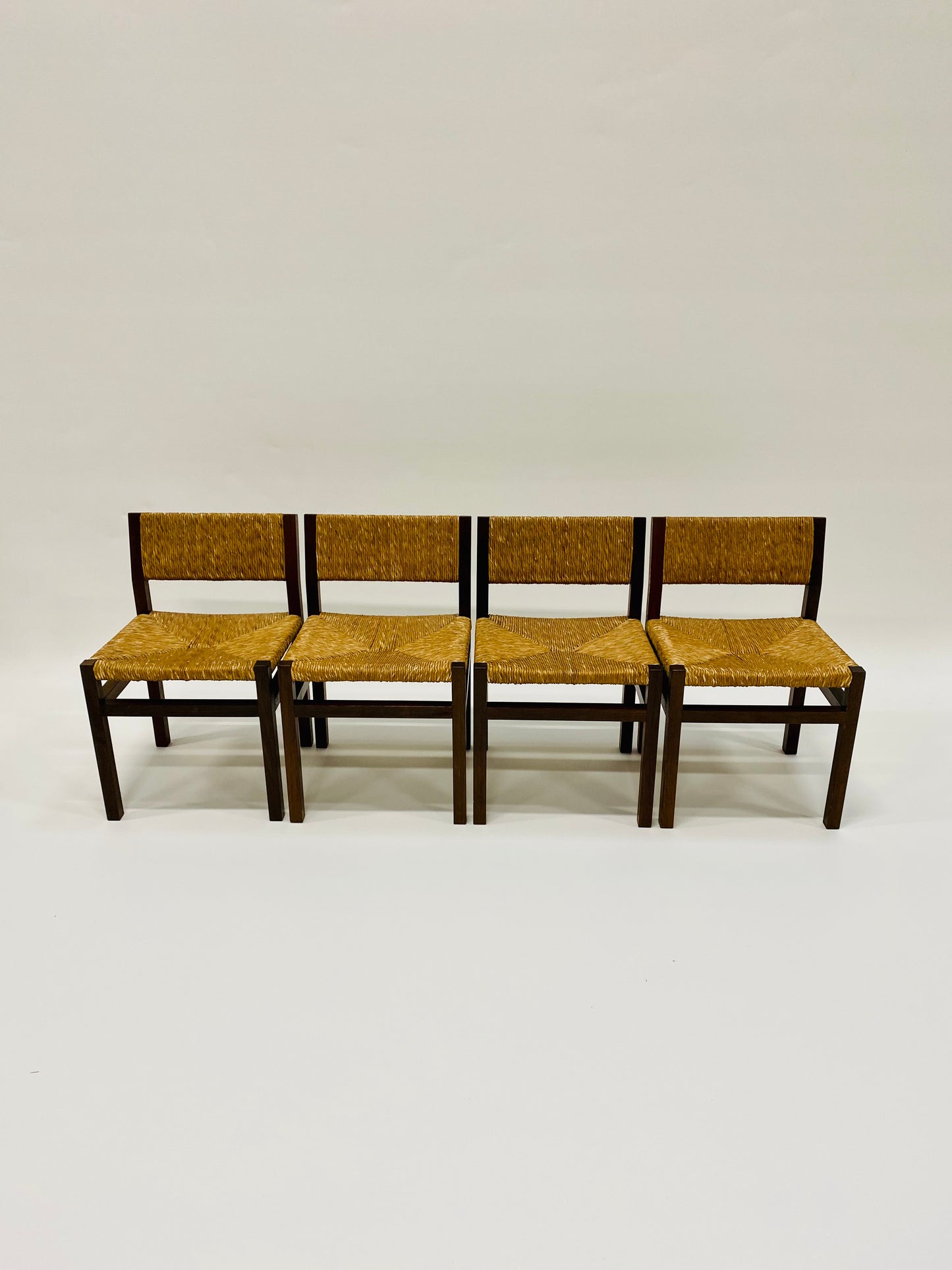'SE82' WENGÉ & WICKER DINING CHAIRS BY MARTIN VISSER & WALTER ANTONIS FOR 'T SPECTRUM, NETHERLANDS 1960S www.foundicons.nl