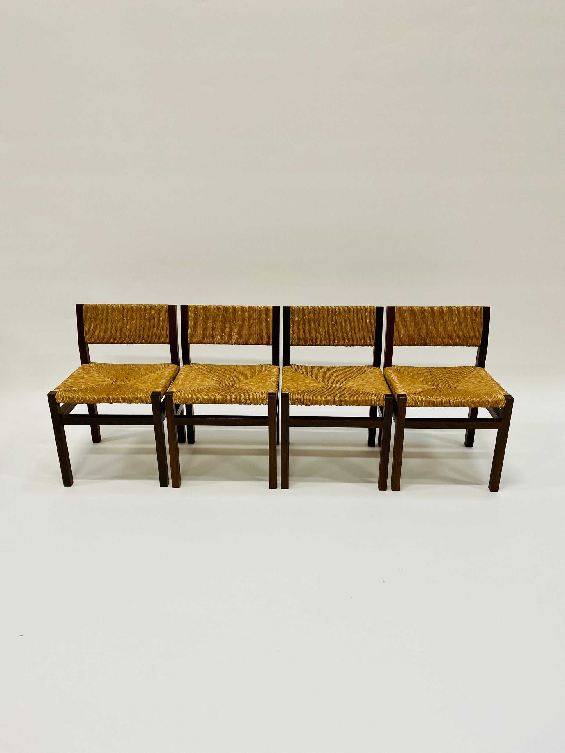 'SE82' WENGÉ & WICKER DINING CHAIRS BY MARTIN VISSER & WALTER ANTONIS FOR 'T SPECTRUM, NETHERLANDS 1960S www.foundicons.nl