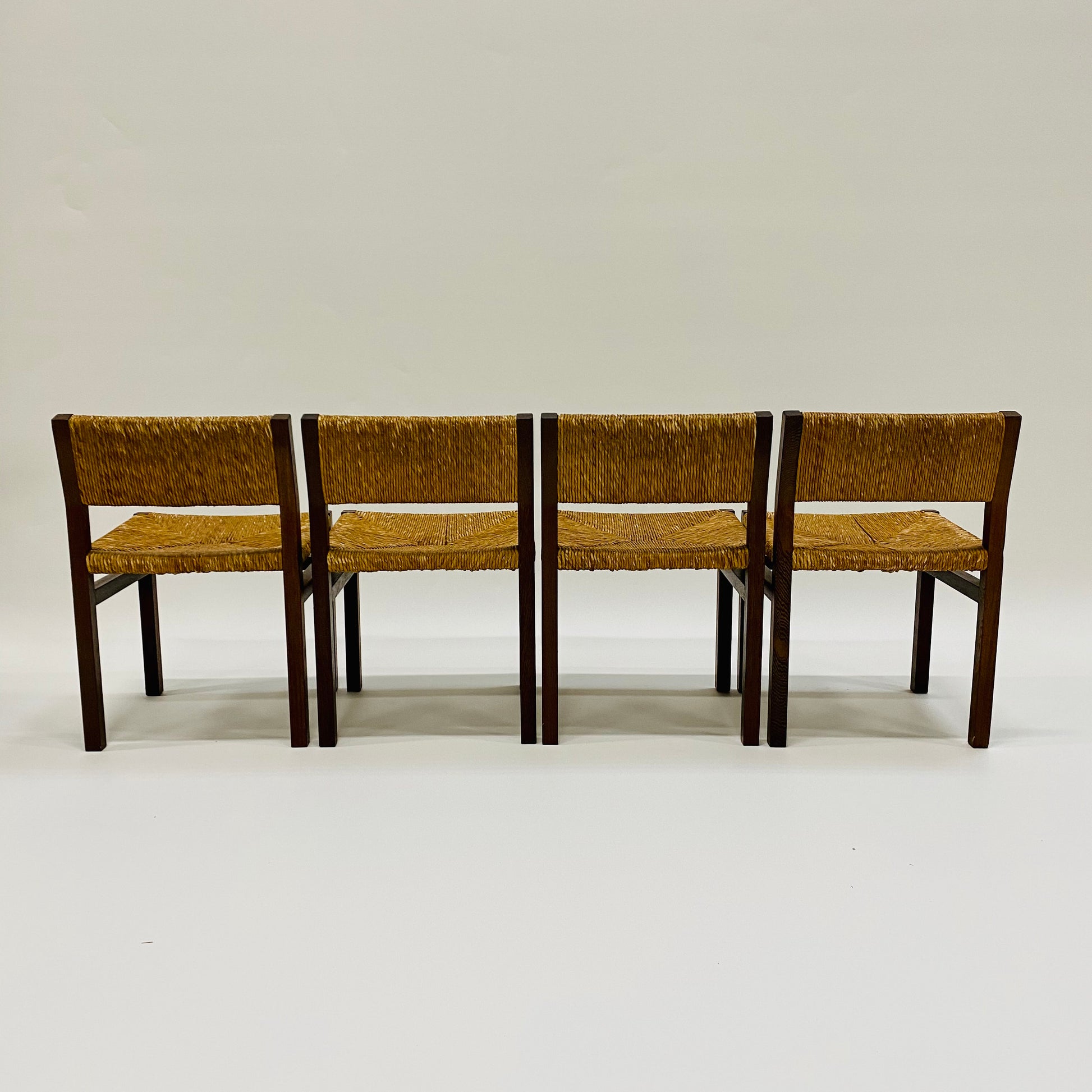 'SE82' WENGÉ & WICKER DINING CHAIRS BY MARTIN VISSER & WALTER ANTONIS FOR 'T SPECTRUM, NETHERLANDS 1960S www.foundicons.nl