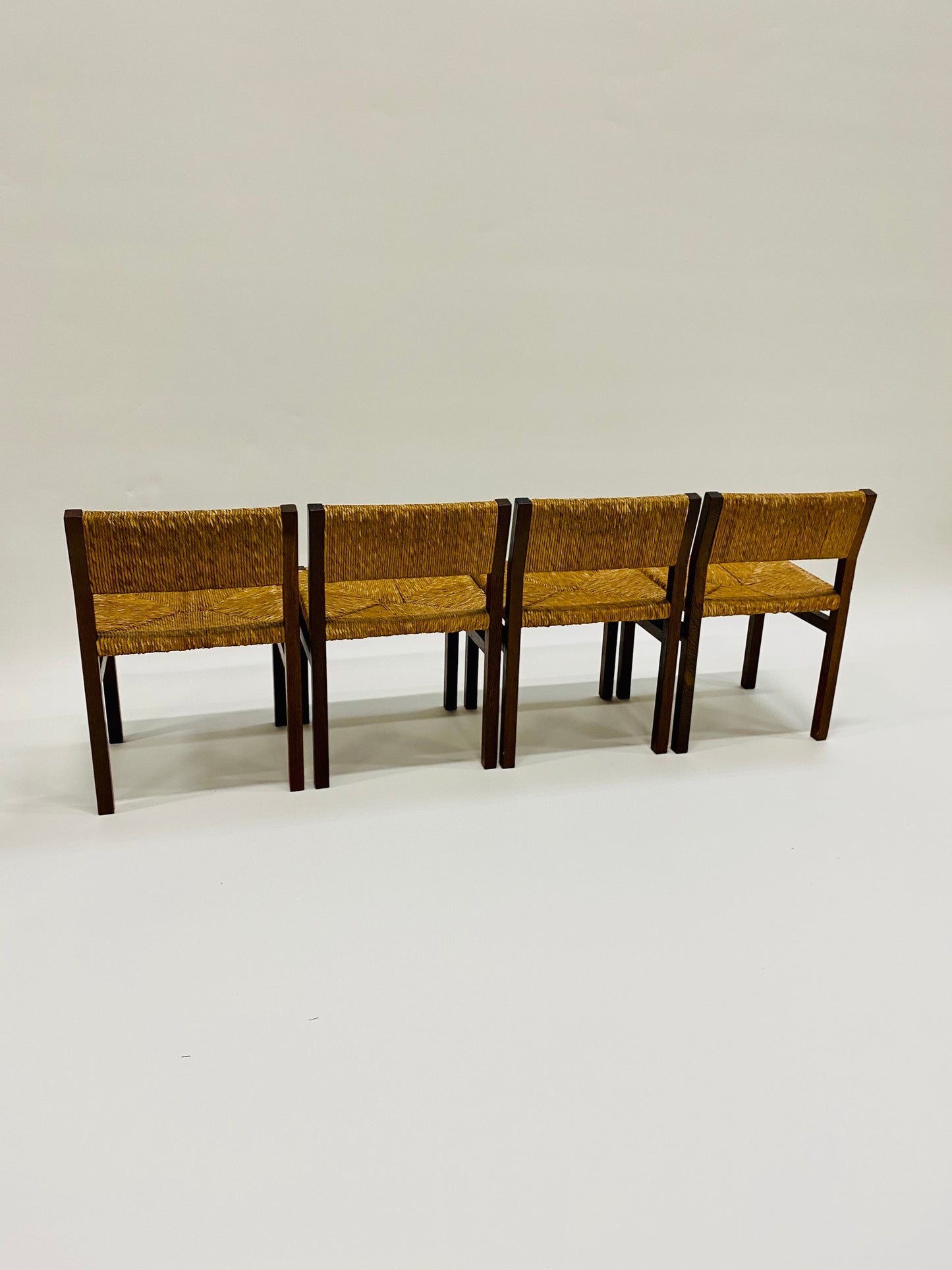 'SE82' WENGÉ & WICKER DINING CHAIRS BY MARTIN VISSER & WALTER ANTONIS FOR 'T SPECTRUM, NETHERLANDS 1960S www.foundicons.nl