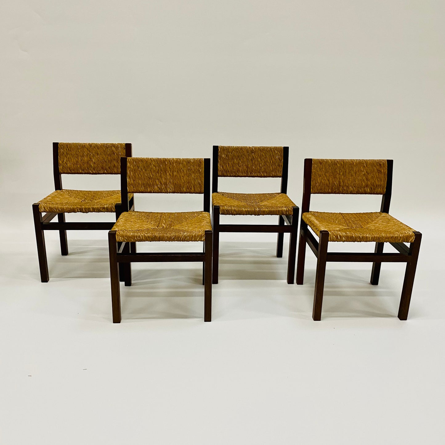 'SE82' WENGÉ & WICKER DINING CHAIRS BY MARTIN VISSER & WALTER ANTONIS FOR 'T SPECTRUM, NETHERLANDS 1960S www.foundicons.nl