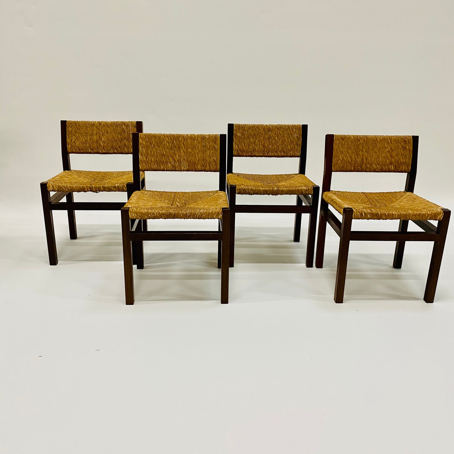 'SE82' WENGÉ & WICKER DINING CHAIRS BY MARTIN VISSER & WALTER ANTONIS FOR 'T SPECTRUM, NETHERLANDS 1960S www.foundicons.nl