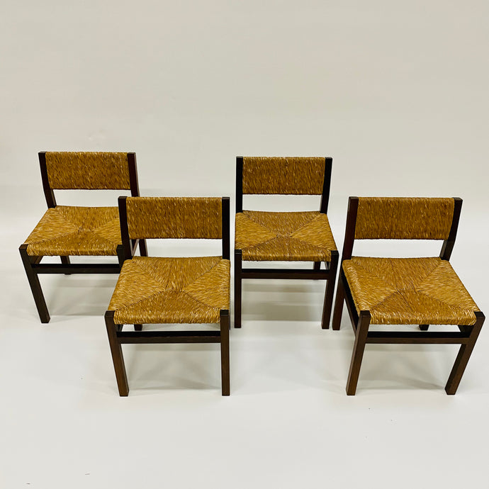 'SE82' WENGÉ & WICKER DINING CHAIRS BY MARTIN VISSER & WALTER ANTONIS FOR 'T SPECTRUM, NETHERLANDS 1960S www.foundicons.nl