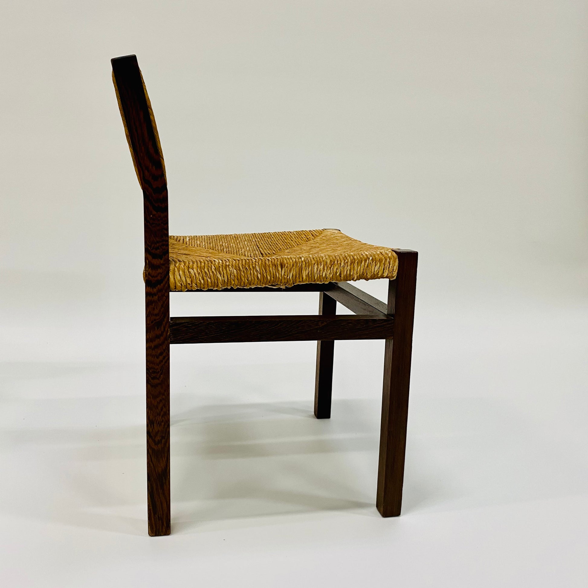 'SE82' WENGÉ & WICKER DINING CHAIRS BY MARTIN VISSER & WALTER ANTONIS FOR 'T SPECTRUM, NETHERLANDS 1960S www.foundicons.nl