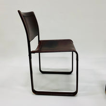 Load image into Gallery viewer, Set of 4 Burgundy Leather Sistina Strap Chairs by Tito Agnoli for Matteo Grassi, Italy 1980

