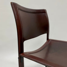 Load image into Gallery viewer, Set of 4 Burgundy Leather Sistina Strap Chairs by Tito Agnoli for Matteo Grassi, Italy 1980
