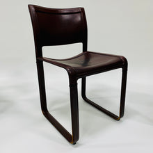 Load image into Gallery viewer, Set of 4 Burgundy Leather Sistina Strap Chairs by Tito Agnoli for Matteo Grassi, Italy 1980

