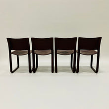 Load image into Gallery viewer, Set of 4 Burgundy Leather Sistina Strap Chairs by Tito Agnoli for Matteo Grassi, Italy 1980
