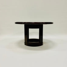 Load image into Gallery viewer, Round Green Marble and Rosewood Dining Table, France 1980
