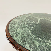 Load image into Gallery viewer, Round Green Marble and Rosewood Dining Table, France 1980
