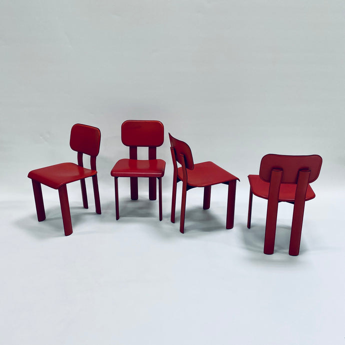 RARE RED DINING CHAIRS BY ANTONELLO MOSCA FOR YCAMI, ITALY 1980S www.foundicons.nl