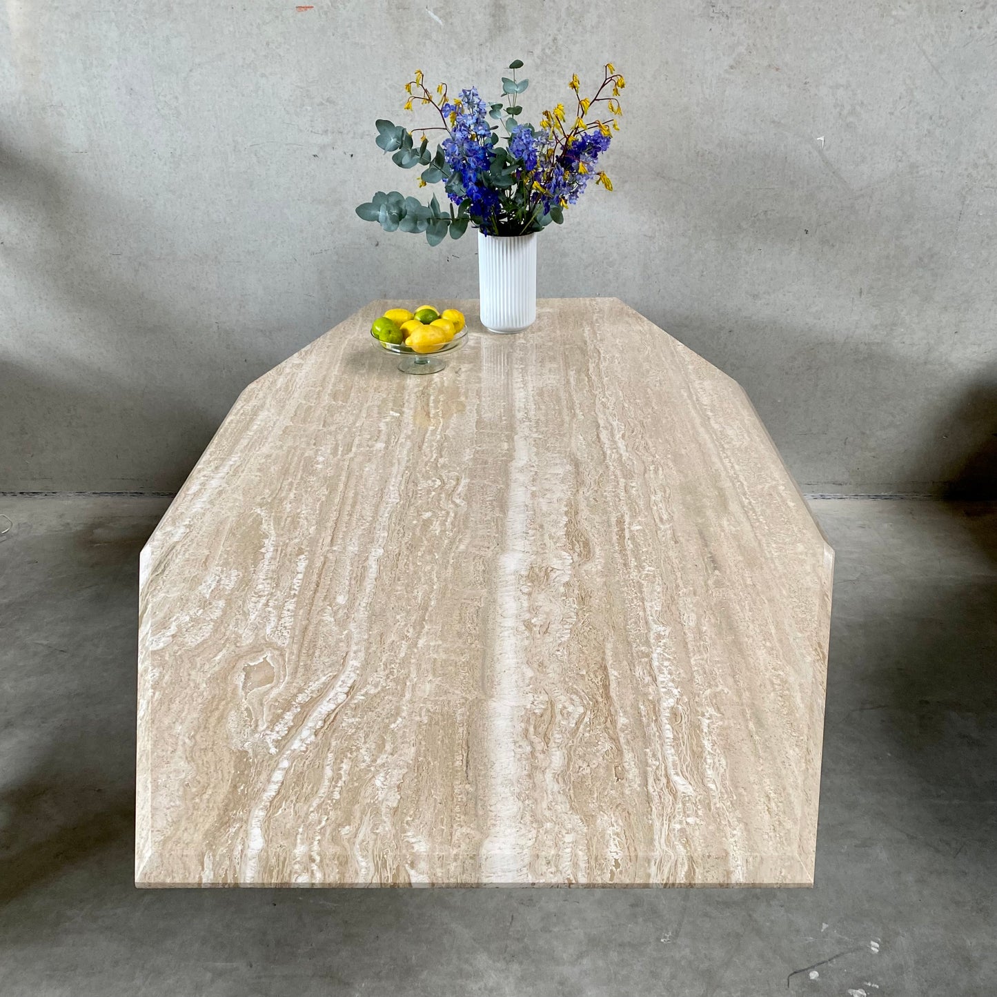 LARGE MID-CENTURY ITALIAN TRAVERTINE DINING TABLE, ITALY 1970S