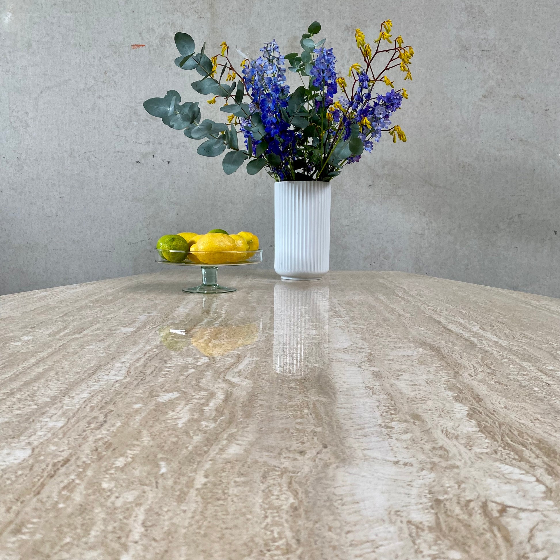 LARGE MID-CENTURY ITALIAN TRAVERTINE DINING TABLE, ITALY 1970S