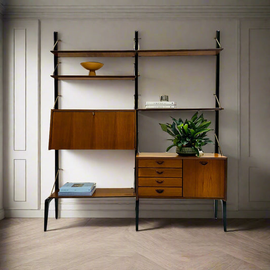 MODULAR WALL UNIT BY LOUIS VAN TEEFFELEN FOR WÉBÉ, NETHERLANDS 1960S