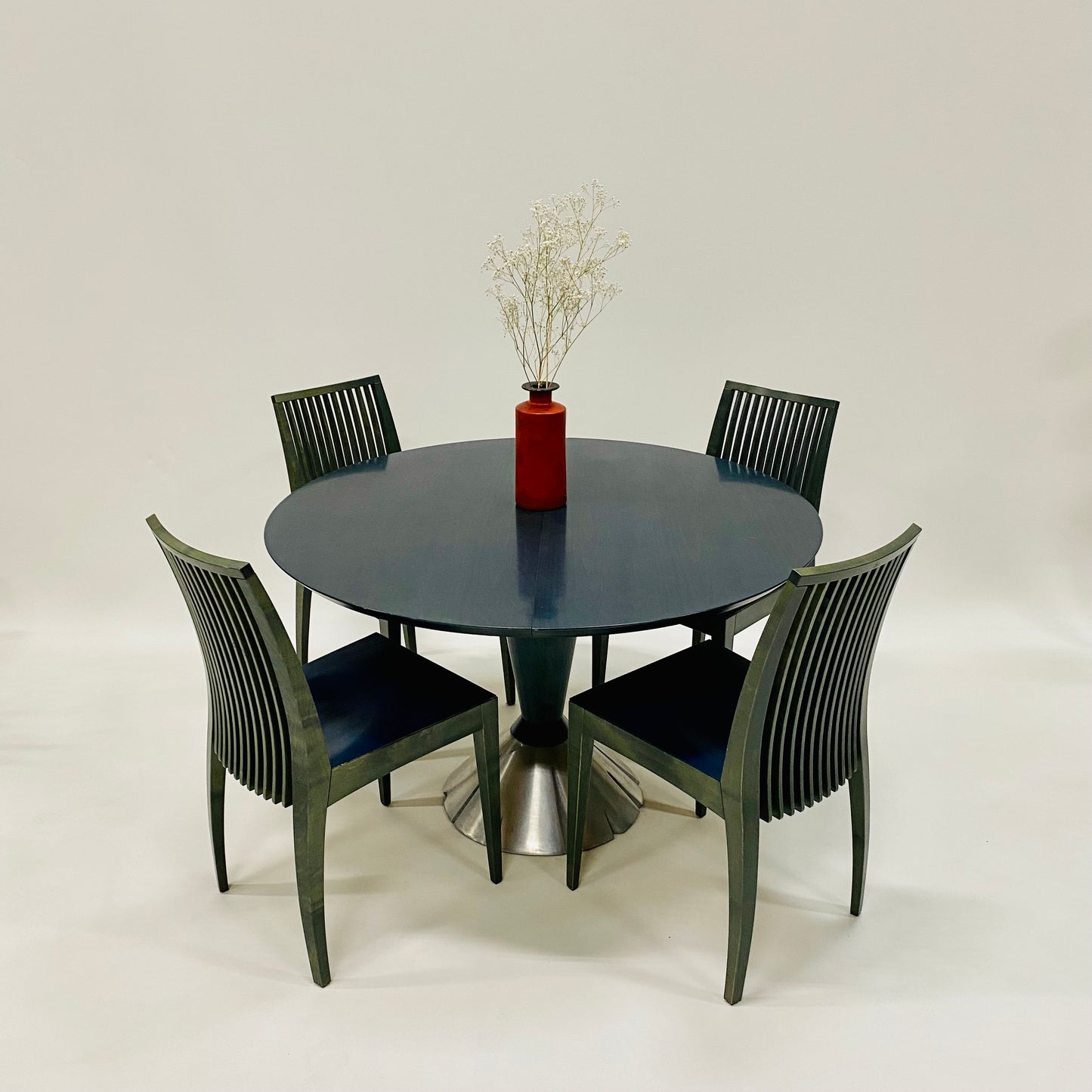 Ausziehbarer Esstisch im italienischen Design mit vier Stühlen von Wolf Schmidt-Bandelow, Italien, 1980