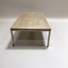 Load image into Gallery viewer, Large Rectangular Travertin Italian Design Coffee Table With Chromed Metal Base, Italy 1970
