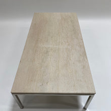 Load image into Gallery viewer, Large Rectangular Travertin Italian Design Coffee Table With Chromed Metal Base, Italy 1970

