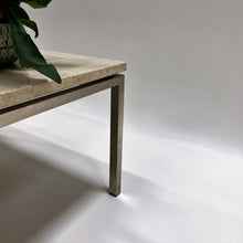 Load image into Gallery viewer, Large Rectangular Travertin Italian Design Coffee Table With Chromed Metal Base, Italy 1970
