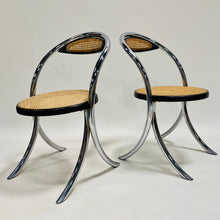 Load image into Gallery viewer, Set of 4 Italian Design Webbing Dining Chairs With Chrome Tube Frame Italy 1970
