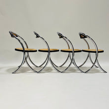 Load image into Gallery viewer, Set of 4 Italian Design Webbing Dining Chairs With Chrome Tube Frame Italy 1970
