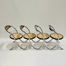Load image into Gallery viewer, Set of 4 Italian Design Webbing Dining Chairs With Chrome Tube Frame Italy 1970
