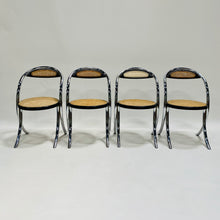 Load image into Gallery viewer, Set of 4 Italian Design Webbing Dining Chairs With Chrome Tube Frame Italy 1970

