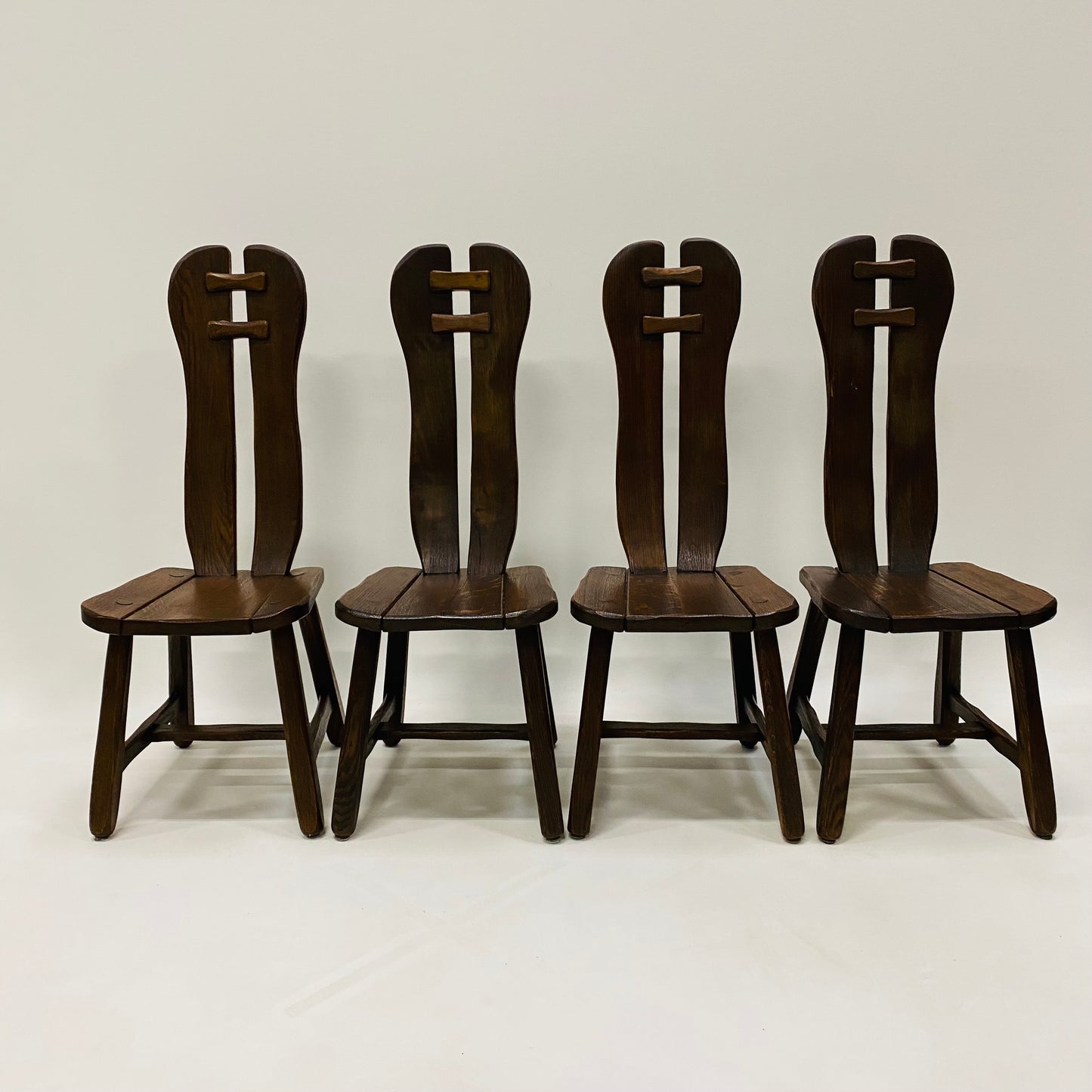 BRUTALIST DINING SET BY KUNSTMEUBELEN DE PUYDT, BELGIUM 1970S