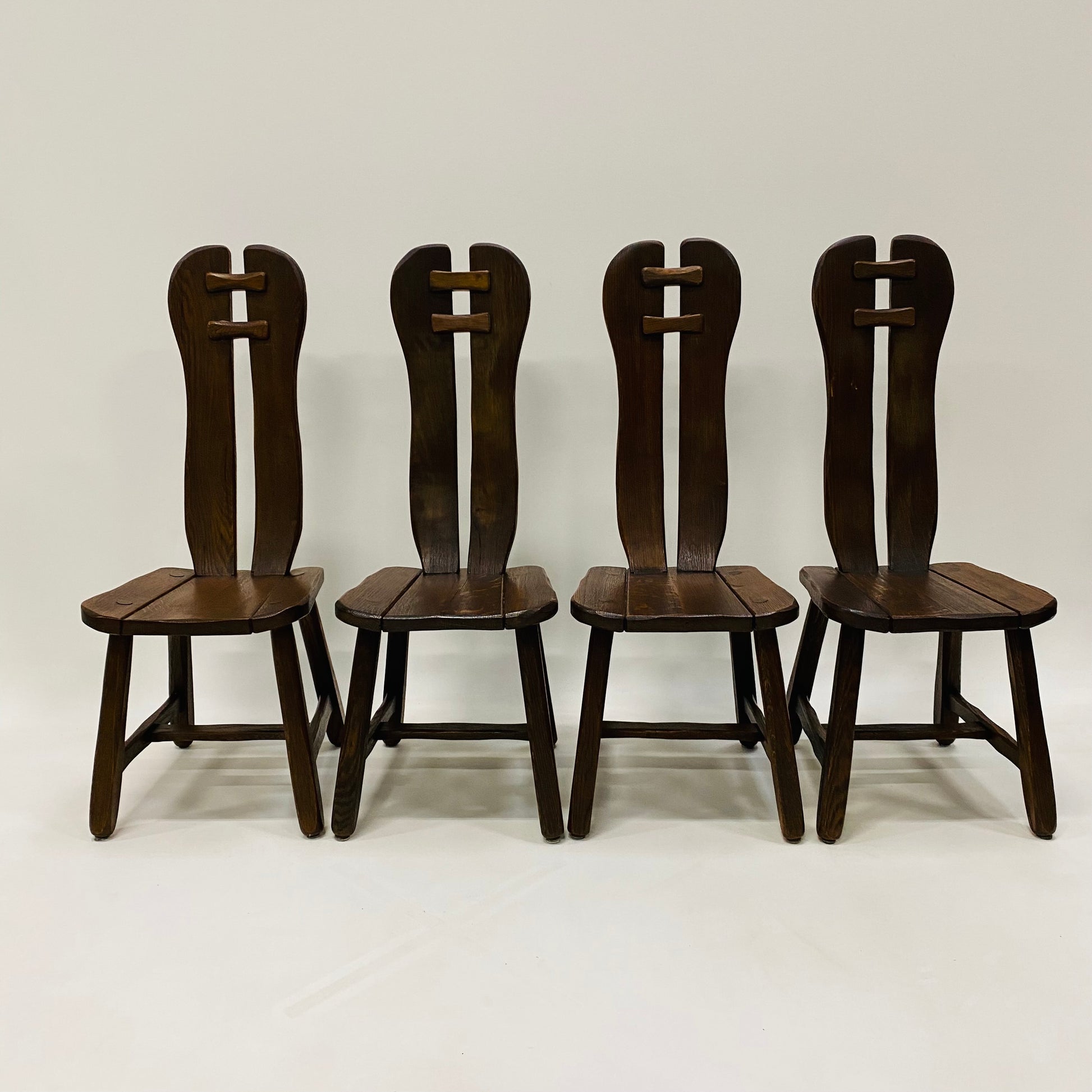 BRUTALIST DINING SET BY KUNSTMEUBELEN DE PUYDT, BELGIUM 1970S