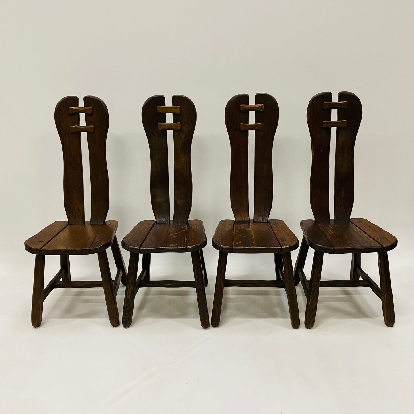 BRUTALIST DINING SET BY KUNSTMEUBELEN DE PUYDT, BELGIUM 1970S