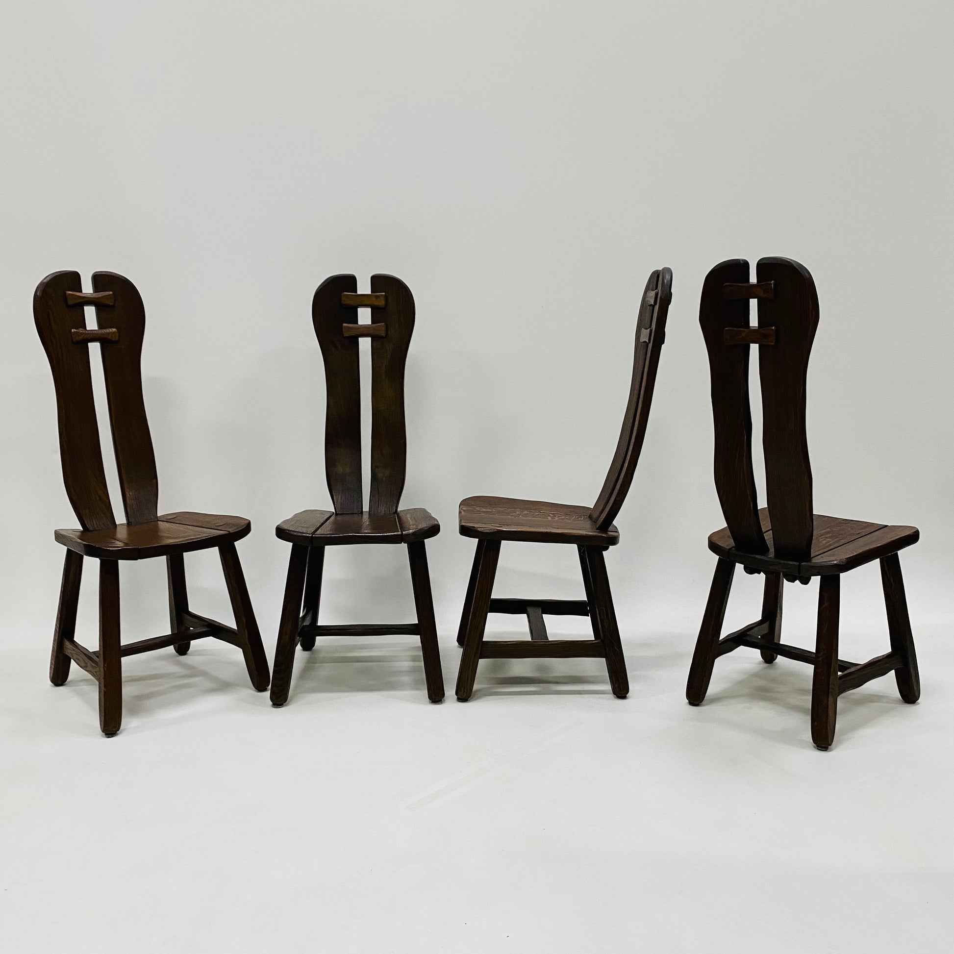 BRUTALIST DINING SET BY KUNSTMEUBELEN DE PUYDT, BELGIUM 1970S