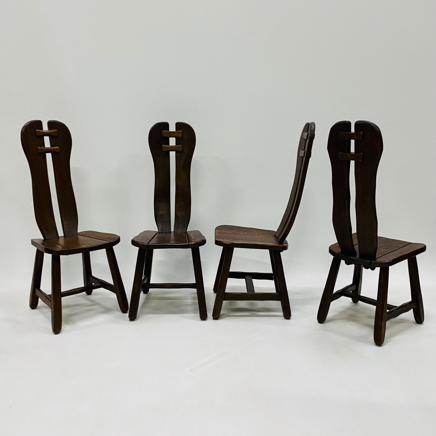 BRUTALIST DINING SET BY KUNSTMEUBELEN DE PUYDT, BELGIUM 1970S