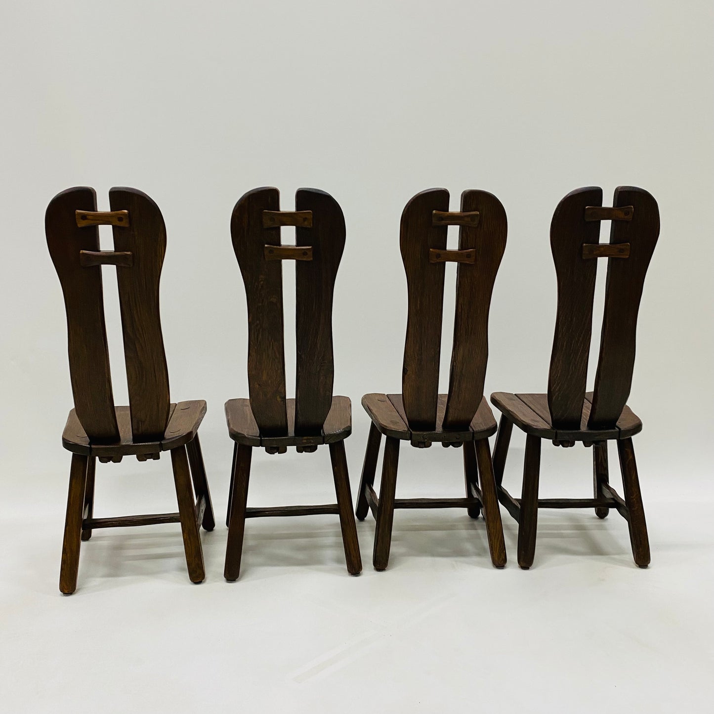 BRUTALIST DINING SET BY KUNSTMEUBELEN DE PUYDT, BELGIUM 1970S