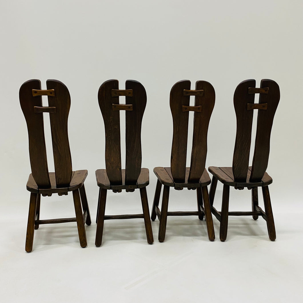 BRUTALIST DINING SET BY KUNSTMEUBELEN DE PUYDT, BELGIUM 1970S