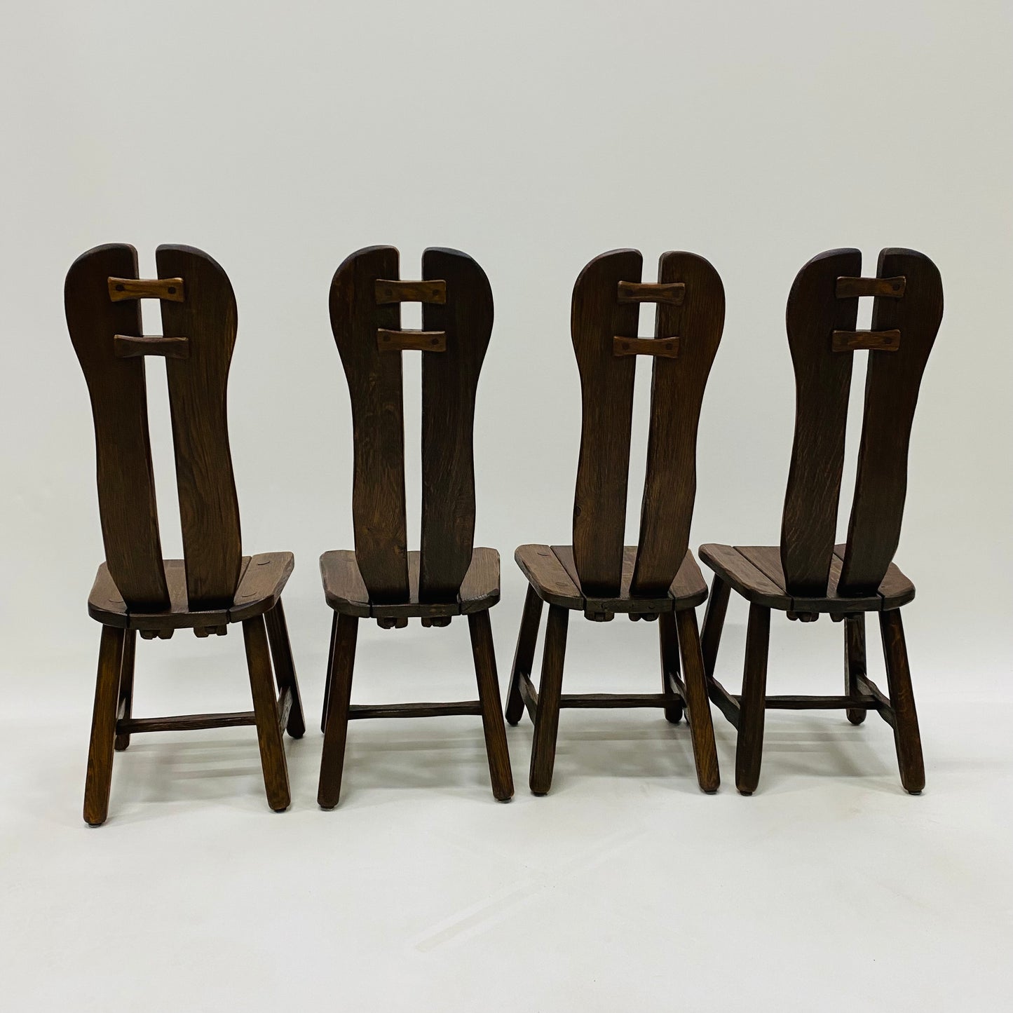 BRUTALIST DINING SET BY KUNSTMEUBELEN DE PUYDT, BELGIUM 1970S