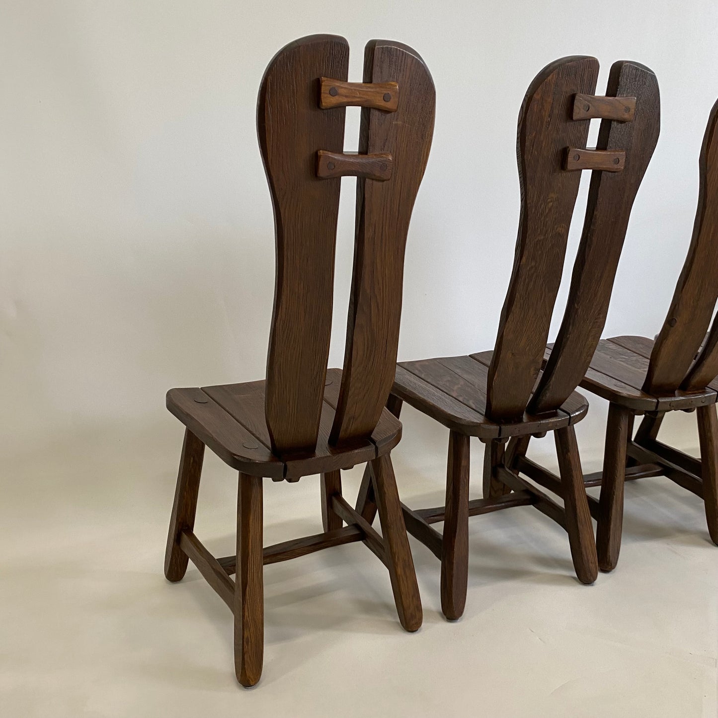 BRUTALIST DINING SET BY KUNSTMEUBELEN DE PUYDT, BELGIUM 1970S