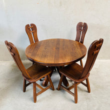 Load image into Gallery viewer, BRUTALIST ROUND DINING SET BY KUNSTMEUBELEN DE PUYDT, BELGIUM 1970S

