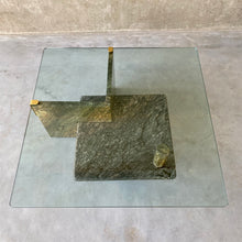 Load image into Gallery viewer, LARGE SICILIAN MARBLE COFFEE TABLE WITH GLASS TOP, ITALY 1980S

