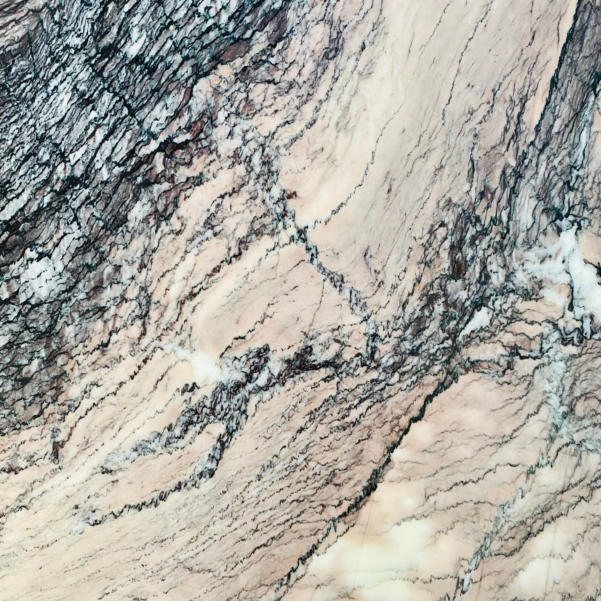 LARGE EYE SHAPED SICILIAN MARBLE COFFEE TABLE FOR ROCHE BOBOIS, ITALY 1970S