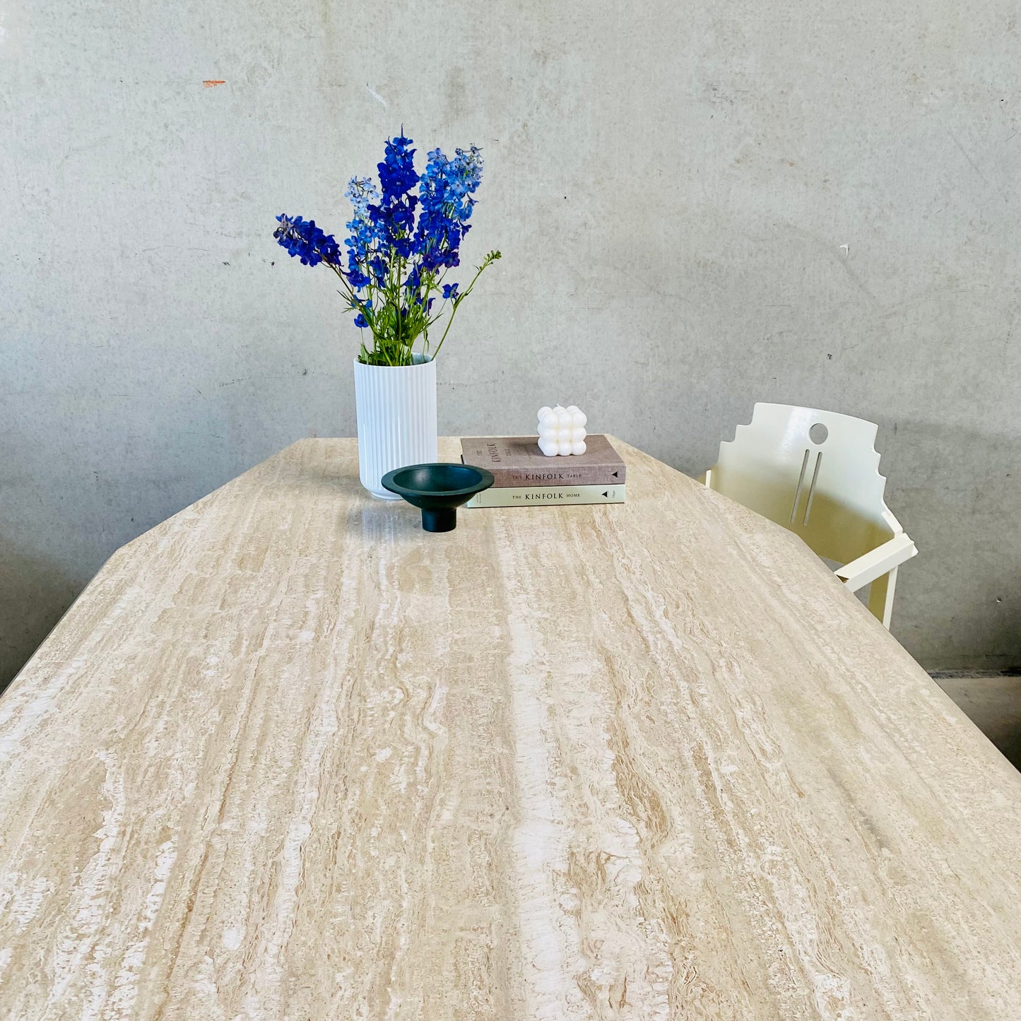 LARGE MID-CENTURY ITALIAN TRAVERTINE DINING TABLE, ITALY 1970S