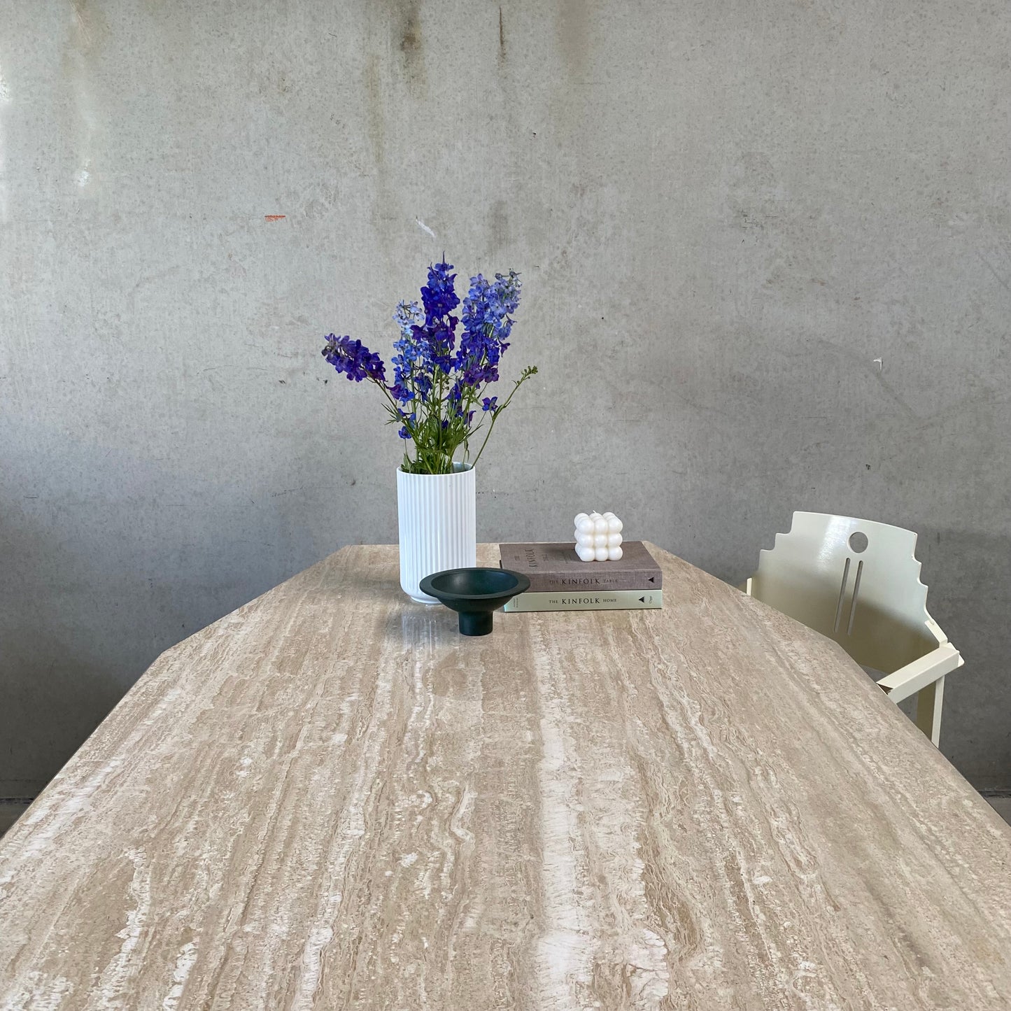 LARGE MID-CENTURY ITALIAN TRAVERTINE DINING TABLE, ITALY 1970S