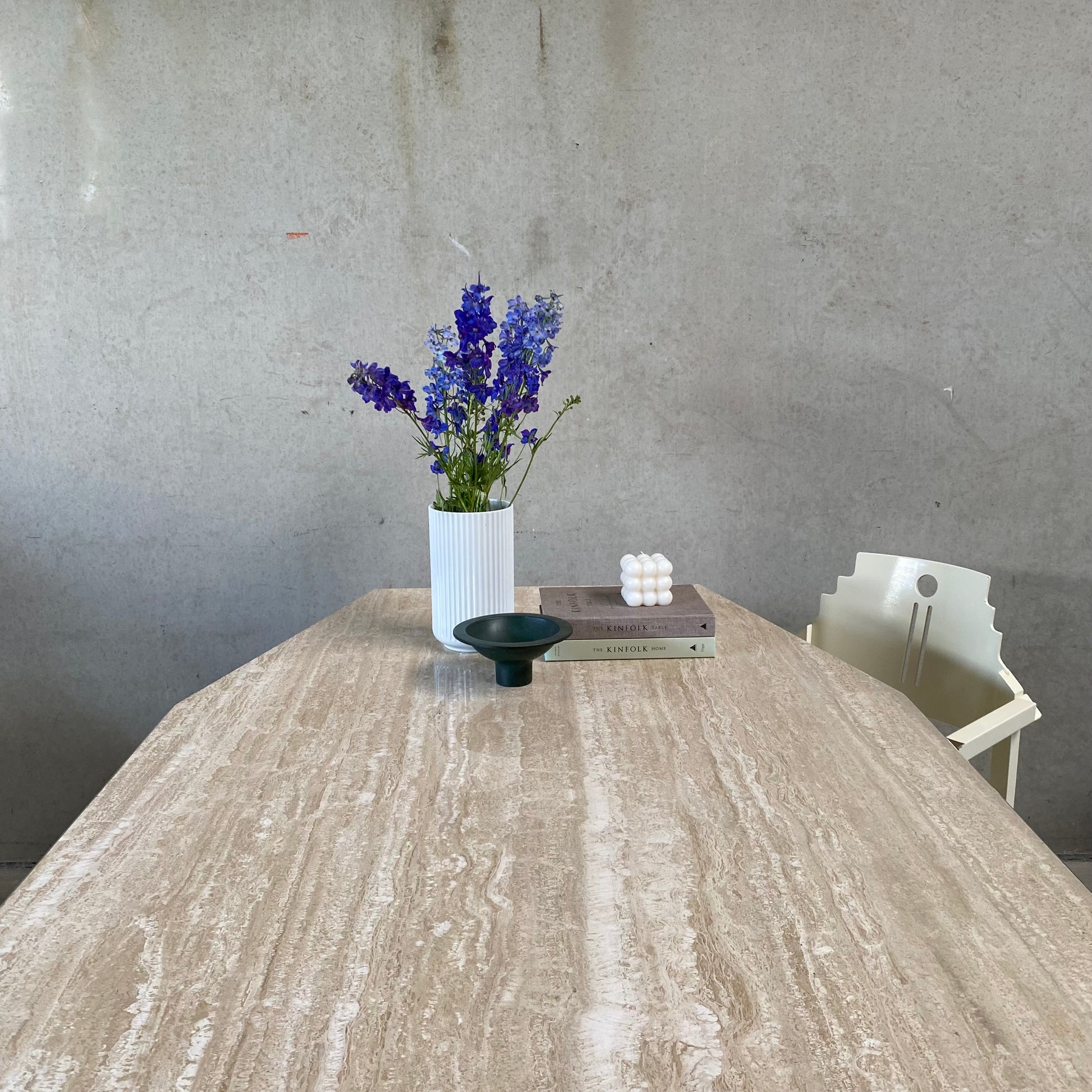 LARGE MID-CENTURY ITALIAN TRAVERTINE DINING TABLE, ITALY 1970S